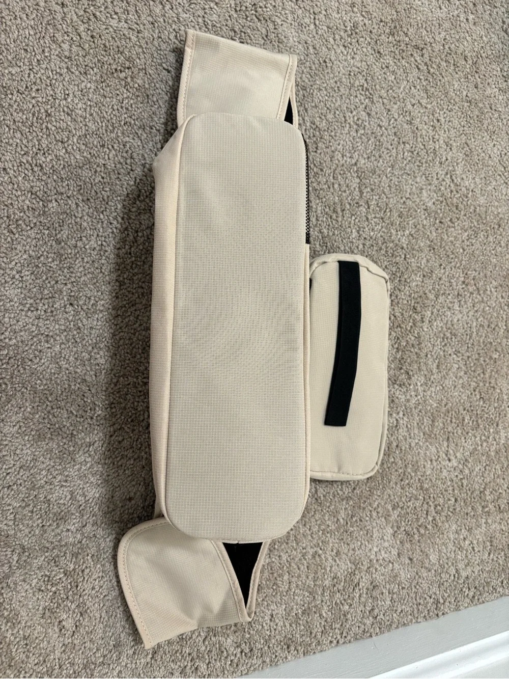 Momcozy Beige Stroller Organizer with Multiple Pockets and Insulated Holders